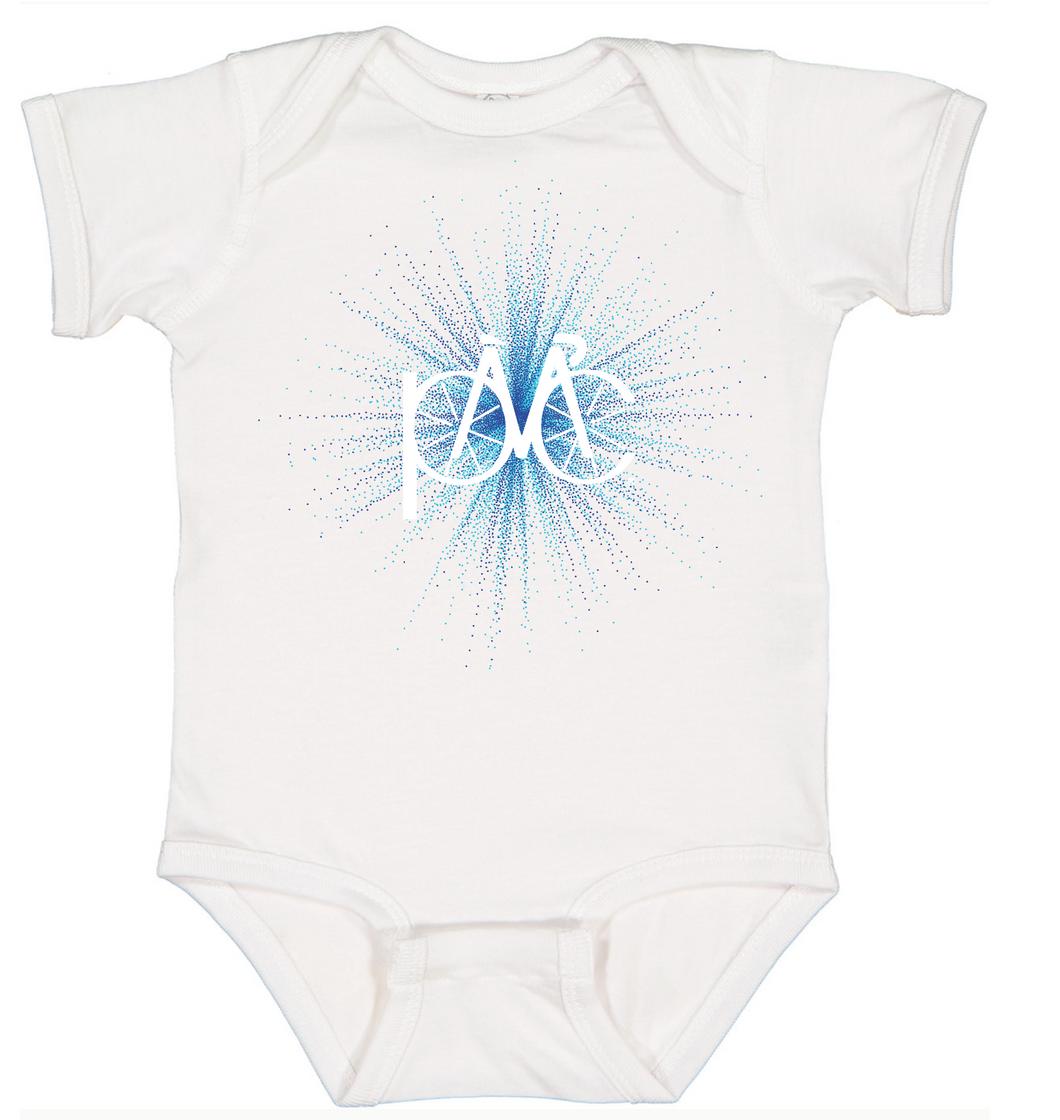 PMC White and blue Infant Onesie