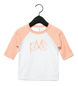 PMC Peach Kids Baseball Tee - LARGE ONLY